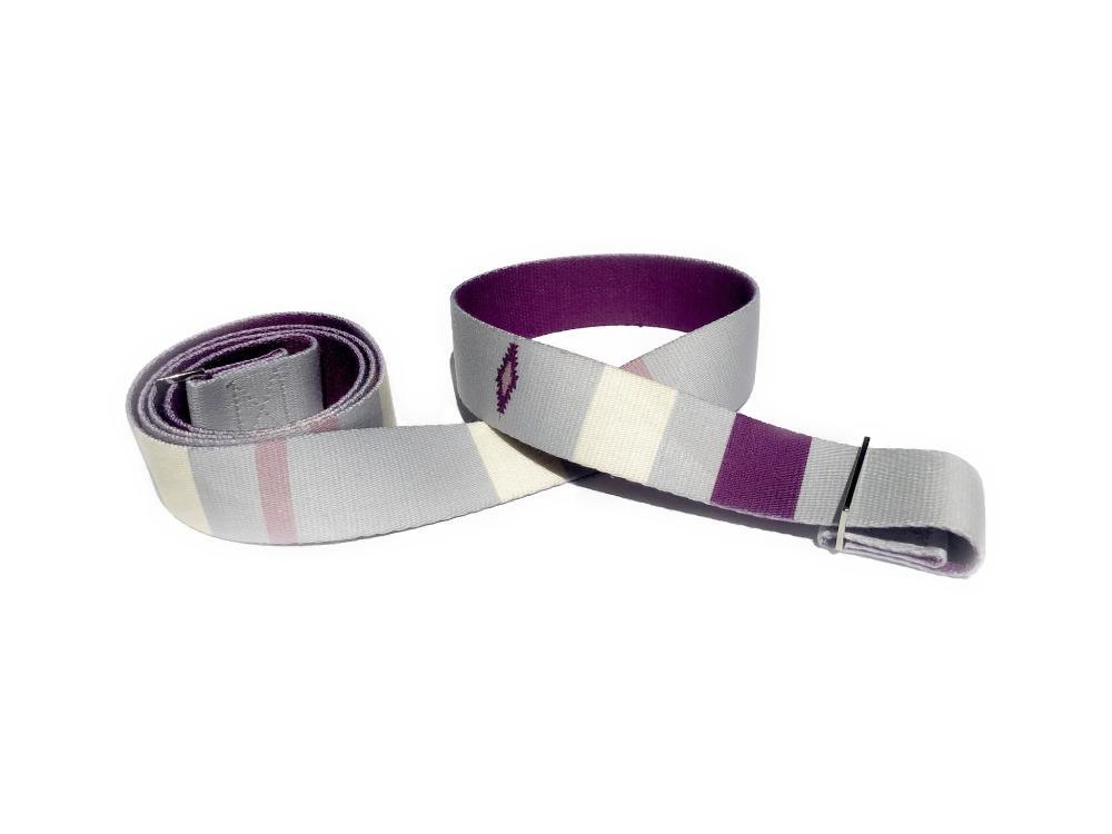 Suzy Yoga Strap – Grey Stretching Strap w/ Metal Buckles | Yune Yoga
