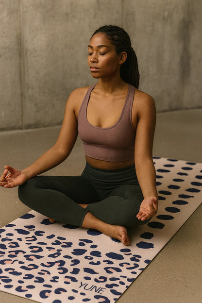 Yune Yoga BI83 Leopard 6mm Non-Slip Yoga Mat | Cushioned Grip, Easy-Clean