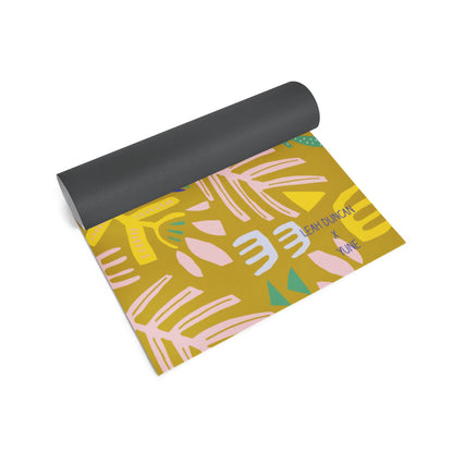 Yoga Mat | 6mm Thick | Tan | Non-Slip | Eco Friendly | Yune Yoga | Leah Duncan Hamsa