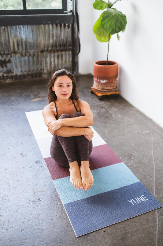 Yoga Mat | 6mm Lightweight | Striped| Non-Slip | Eco Friendly | Yune Yoga | Tofino