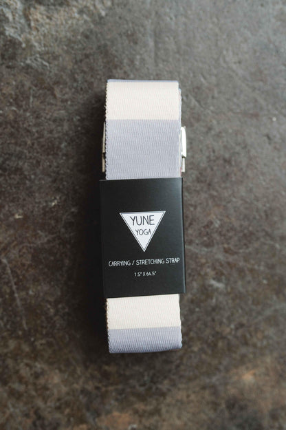 Suzy Yoga Strap – Grey Stretching Strap w/ Metal Buckles | Yune Yoga